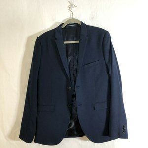 H&M Navy Blue Pinpoint Woven SKINNY FIT 2-Btn